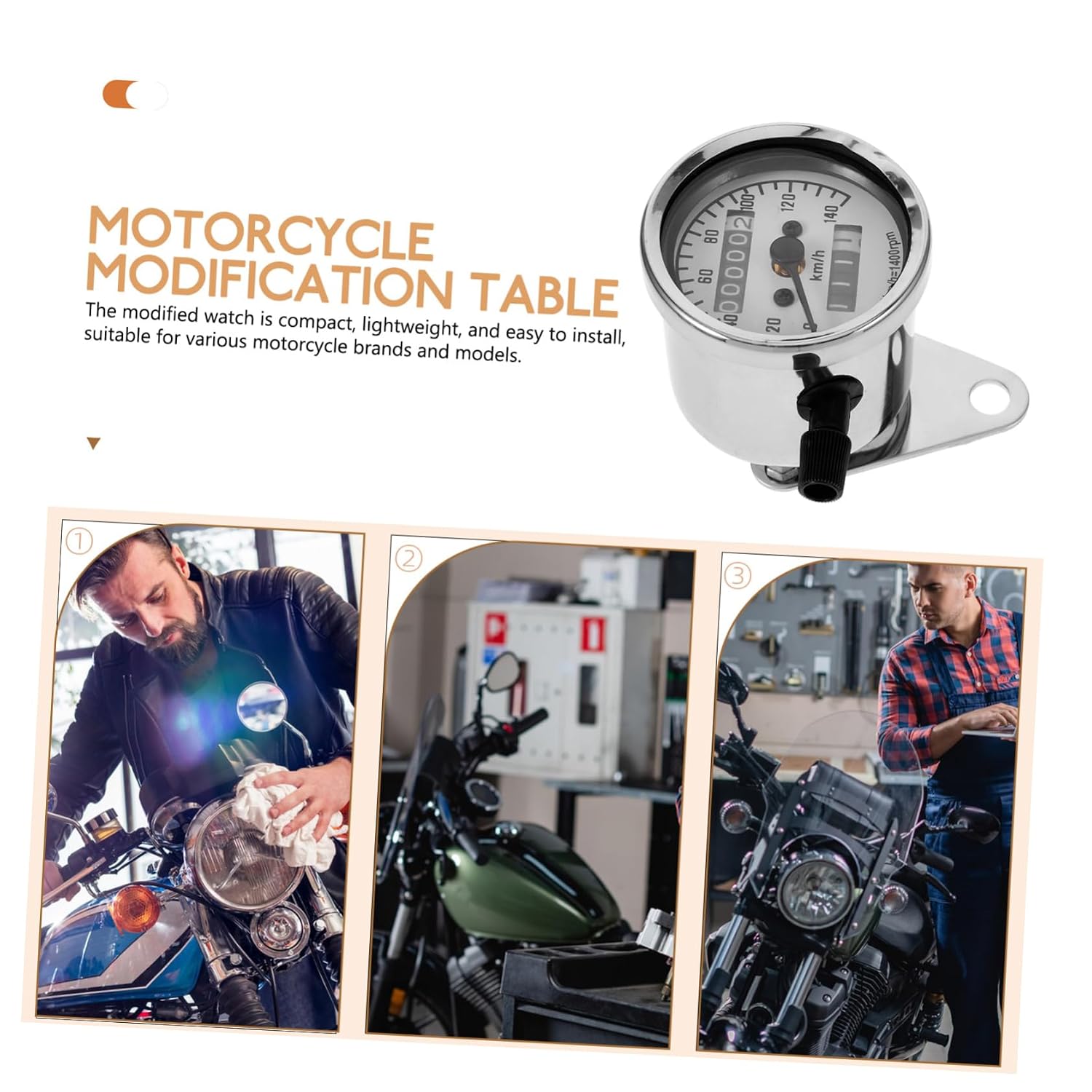 Mikinona Multifunctional Motorcycle Speedometer Odometer Vintage Style Digital Gauge Durable Plated Precise Mileage Tracking for Motorcycles and Dirt Bikes