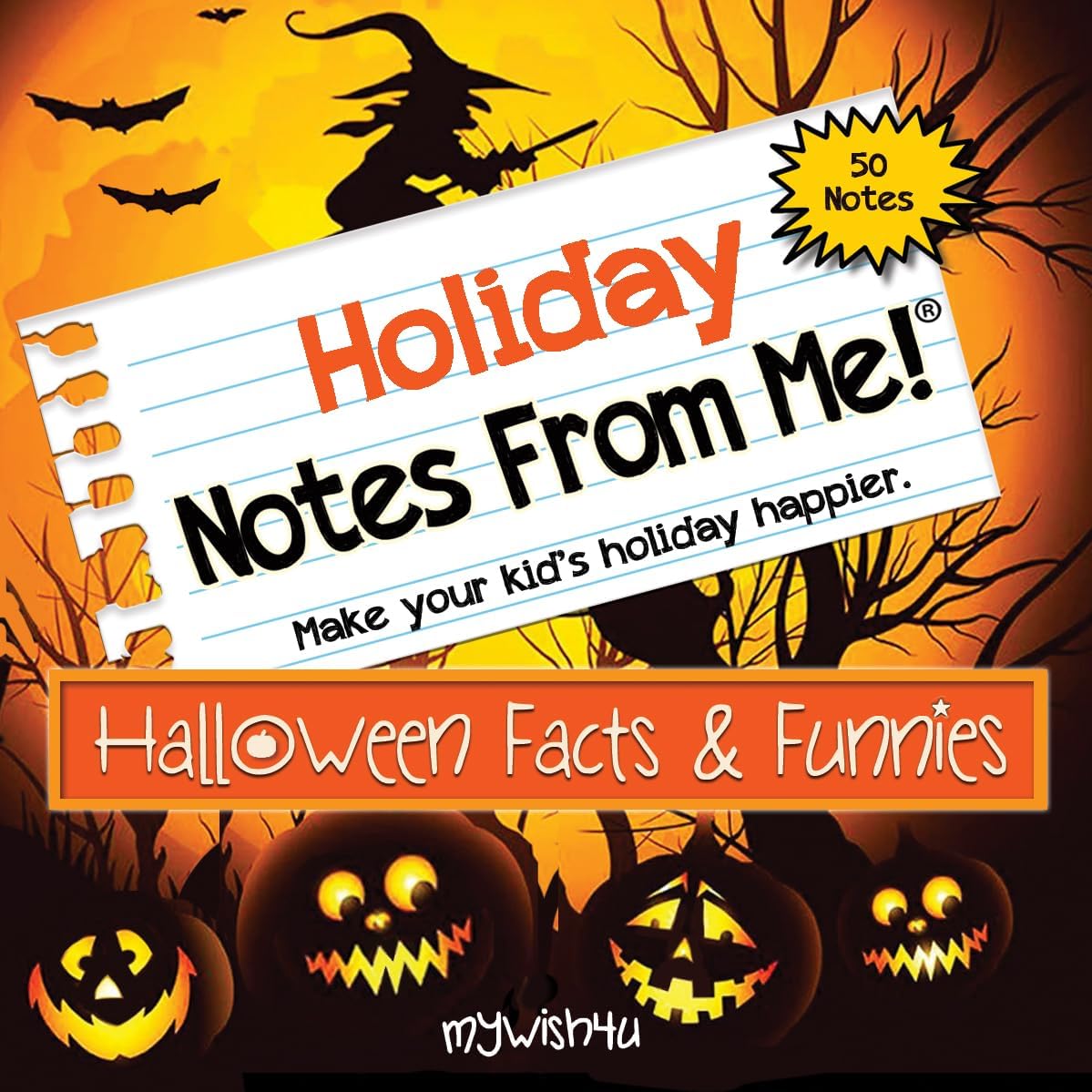 200 Tear-off Holiday Lunch Box Card Notes for Kids, 4-Pack: Easter, Halloween, Christmas, & Valentine's Day, Jokes & Facts, Inspirational, Motivational, Encouraging, Ages 8+