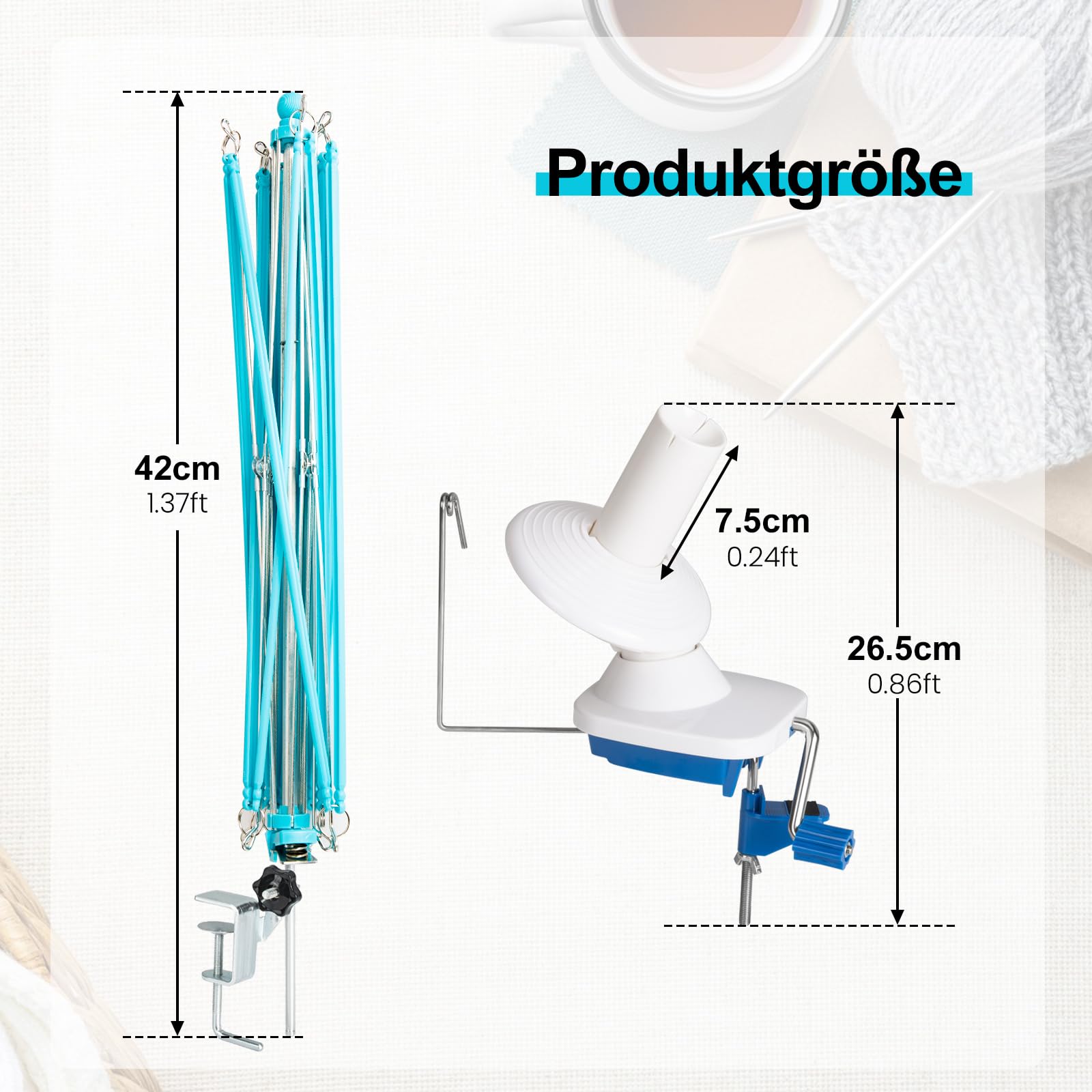 Wollwickler Mit Haspel, Schirmhaspel Und Wollwickler, Garnwickler FüR HäKeln, FüR Strickbegeisterte Veredelung Wolle, Garn