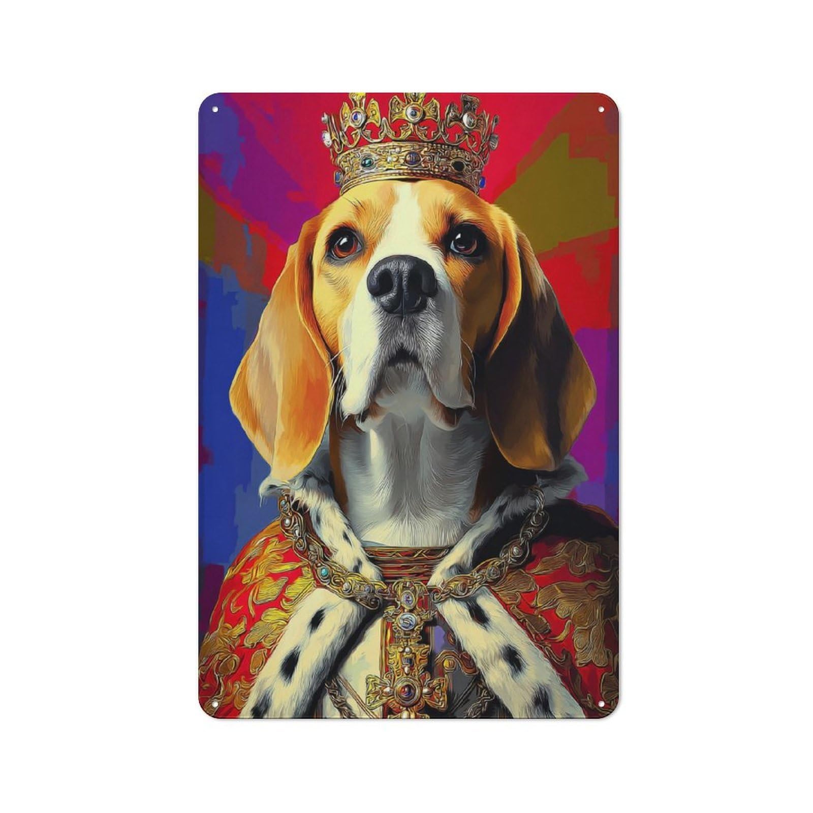 Junmoney Royal Beagle Majesty Metal Sign 30X20cm With For Garage Wall, Vintage Decor, Winter Wall Decor For People Furnishing A Garage