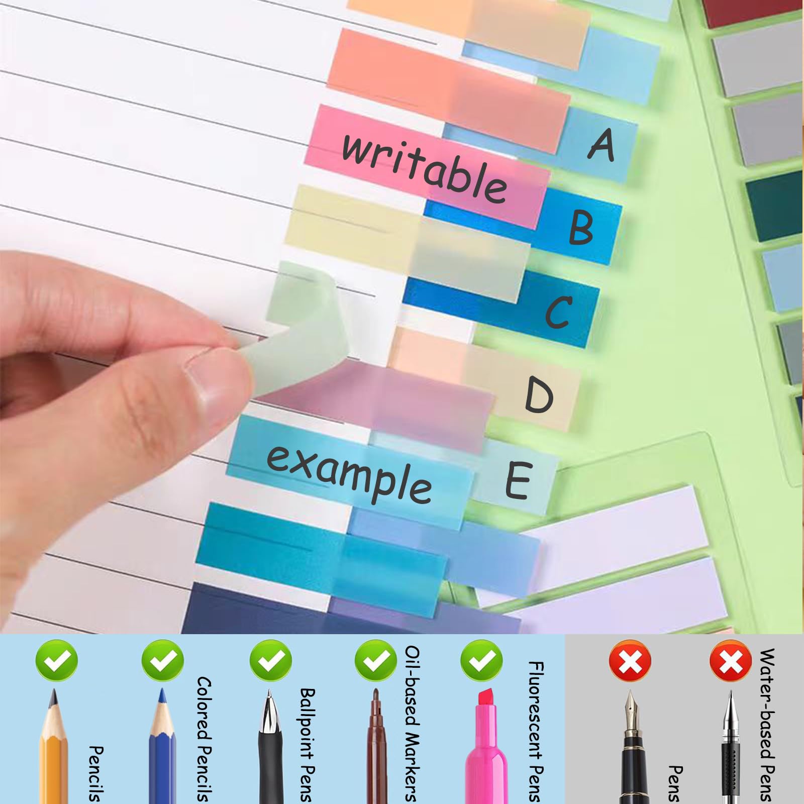 2400PCS Sticky Tabs Set | Writable, Waterproof Annotation Tabs For Books, Files, Page Marking - View #6