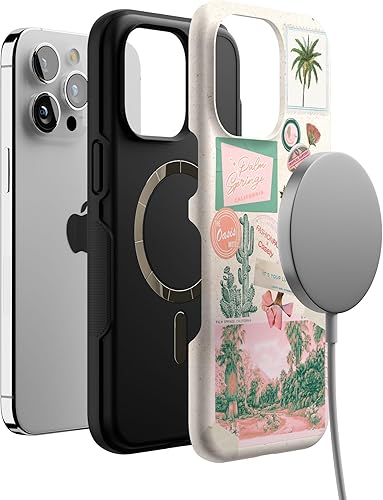 Vista 1066 de Casely Funda para iPhone 15 Pro Jardín Secreto Flores mixtas Funda atrevida Compatible con MagSafe y botón de acción Jardín Secreto Floral