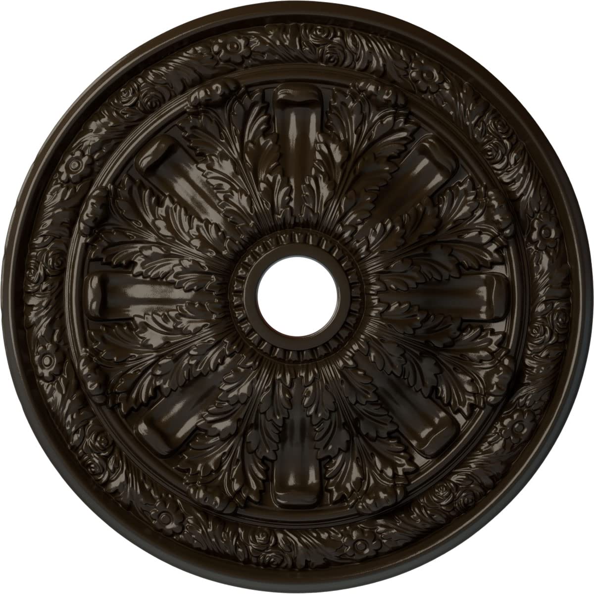 Médaillon de plafond en cuivre antique rosace moulure Ekena Cm30flacs