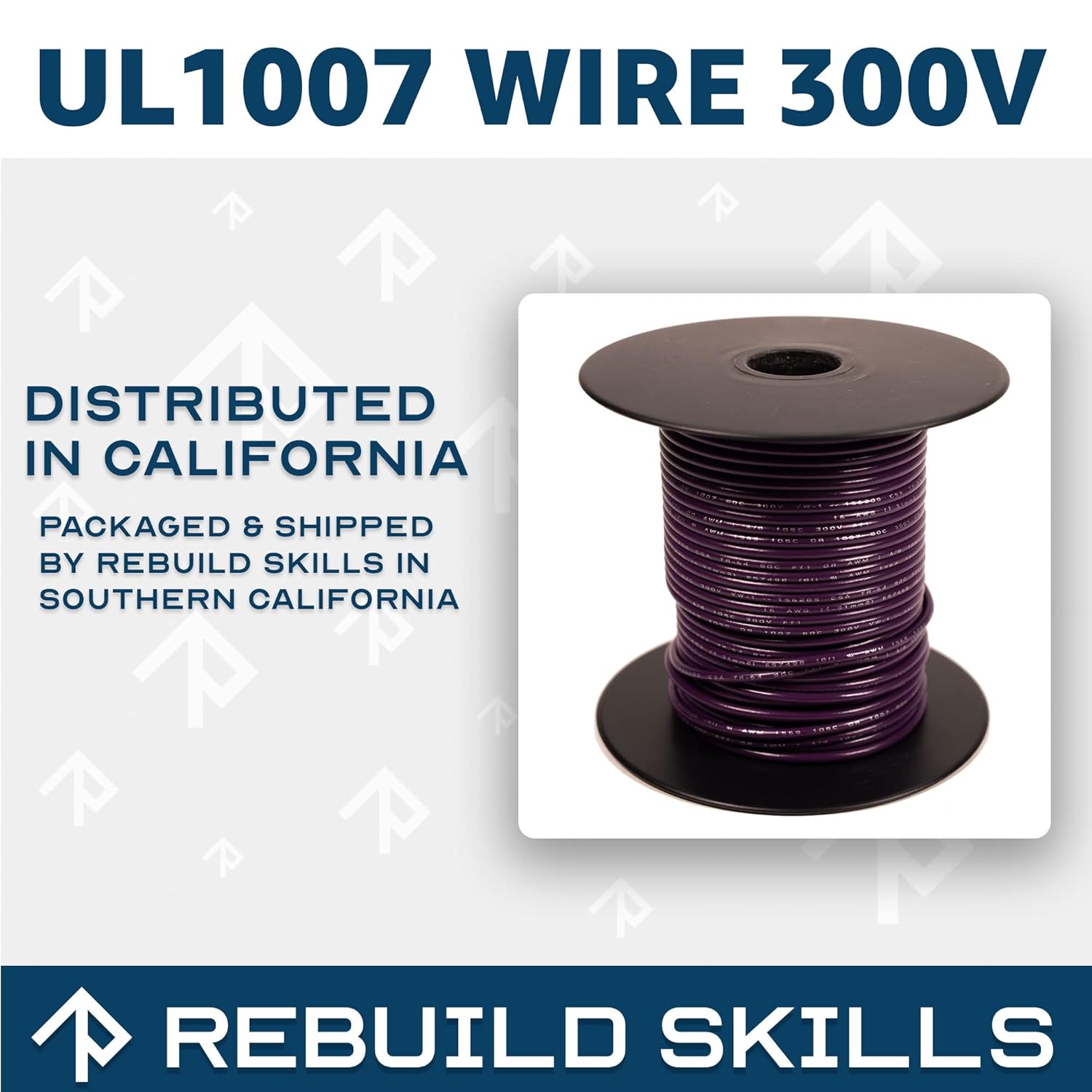 Orvac Qualitech UL1007 16 AWG Gauge Stranded Hook-Up Wire, 300V (100 Ft., Violet)