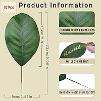 Vista 2 de Bigger Artificial Magnolia Leaves-Fake Green Magnolia Leaves for Wedding Decorations,Bookmark,Fake Leaves Decor,DIY Magnolia Wreaths,Home Decor
