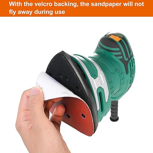 Miniatura 5 de Papel lijador de detalles, grano 120-600, parte trasera de gancho y bucle, 5 agujeros, para lijar y pulir, 60 hojas