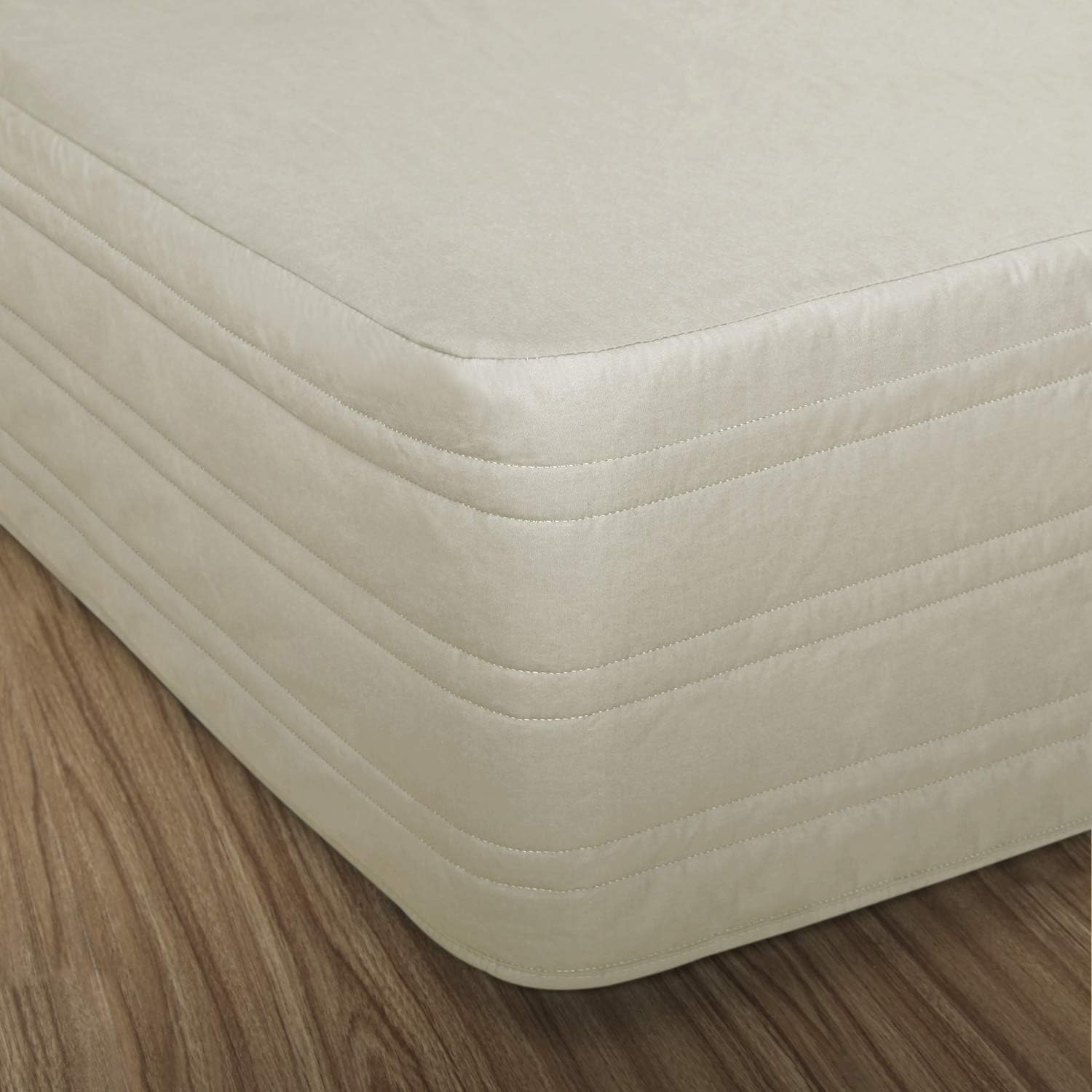 Ramesses Polyester Blended Quilted Bed Skirt, Sagging Sense Enhanced，Anti-Wrinkle, Fade Resistant Dust Ruffle with Classic 14" Length Drop, for Bedroom (Linen, Queen)