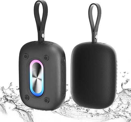 Altavoz Bluetooth impermeable para ducha, duradero y portátil con sonido claro, ideal para ducha, piscina, playa y kayak, BT 5.3 - Negro