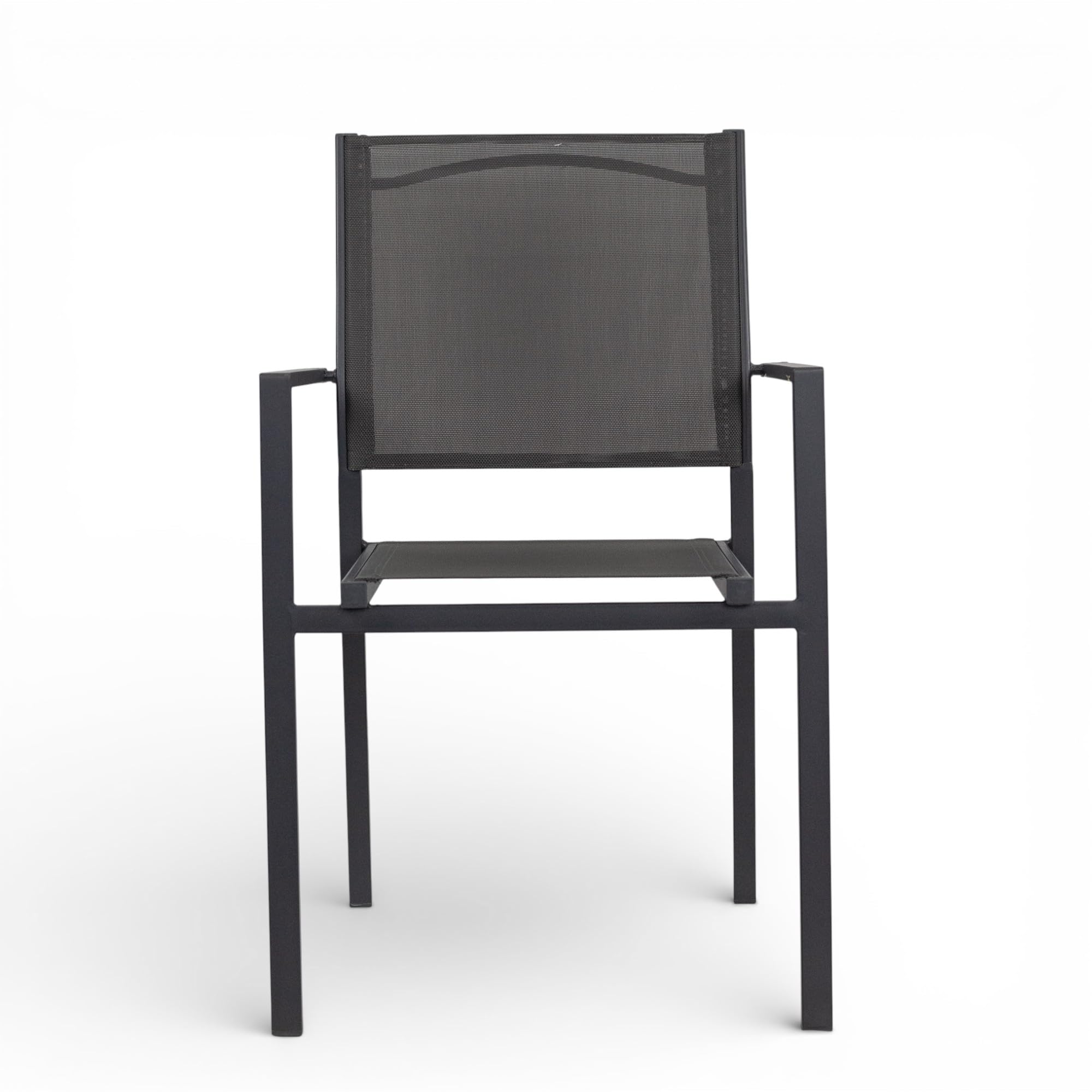 Pincho Set de 4 Sillas de Jardín Exterior, Acero y Textileno Antracita, 56x65x103 cm, Plegables, con Reposabrazos, para Patio Terraza Balcón Camping