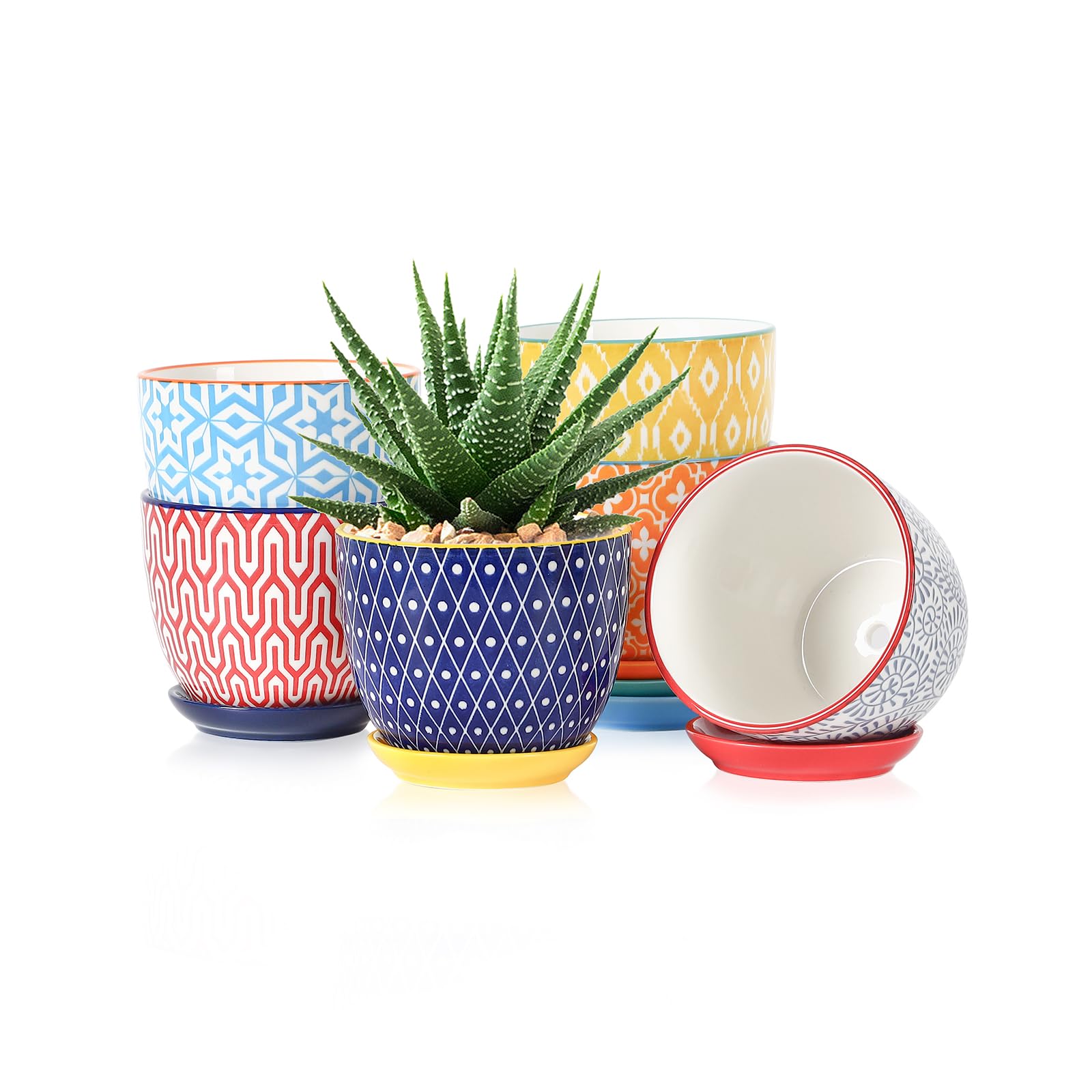 Selamica Ceramic Succulent Pots 6 Pack