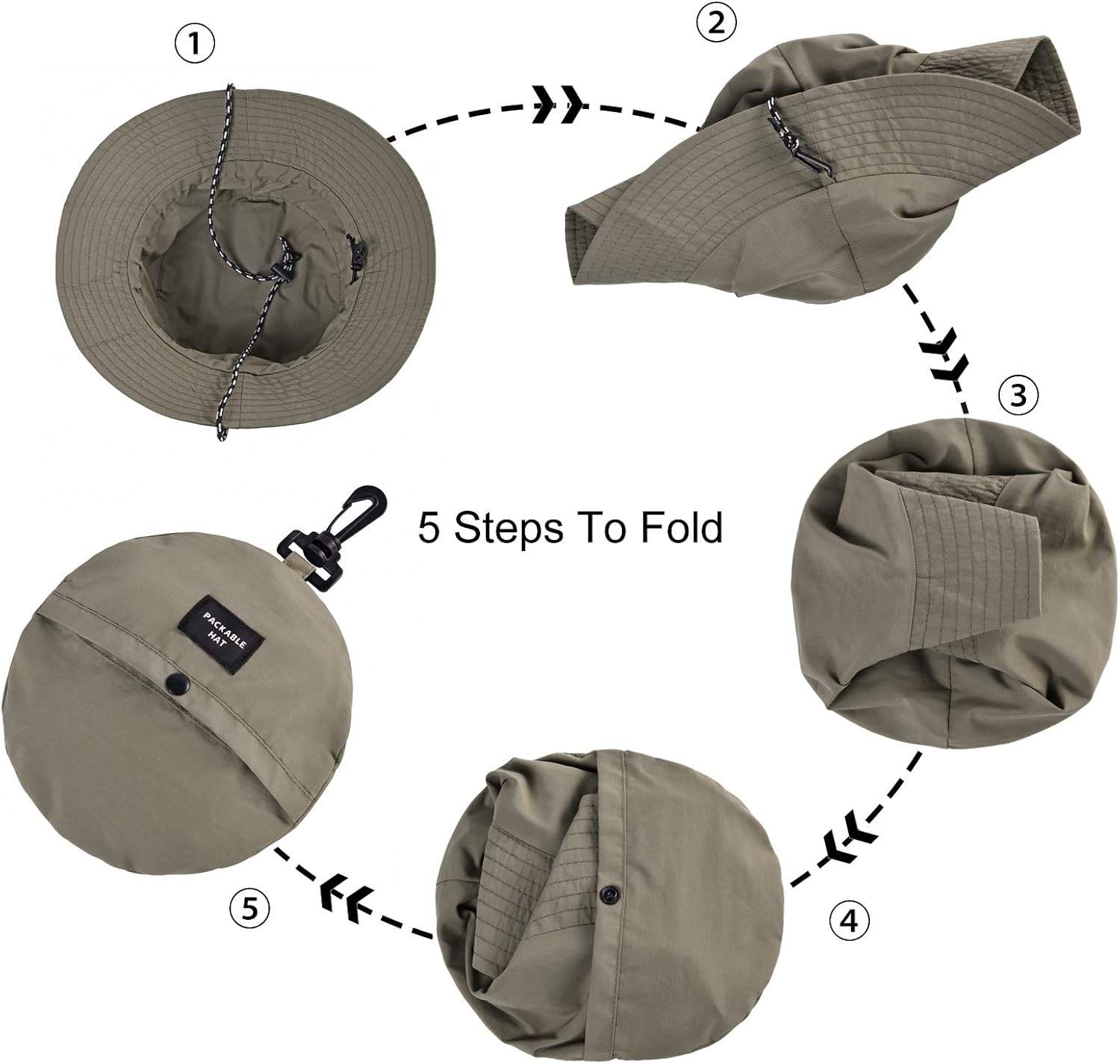 FEICUI Men Women Outdoor Bucket Hat Quick Dry Packable UV Protection Boonie Sun Hat - Image 5