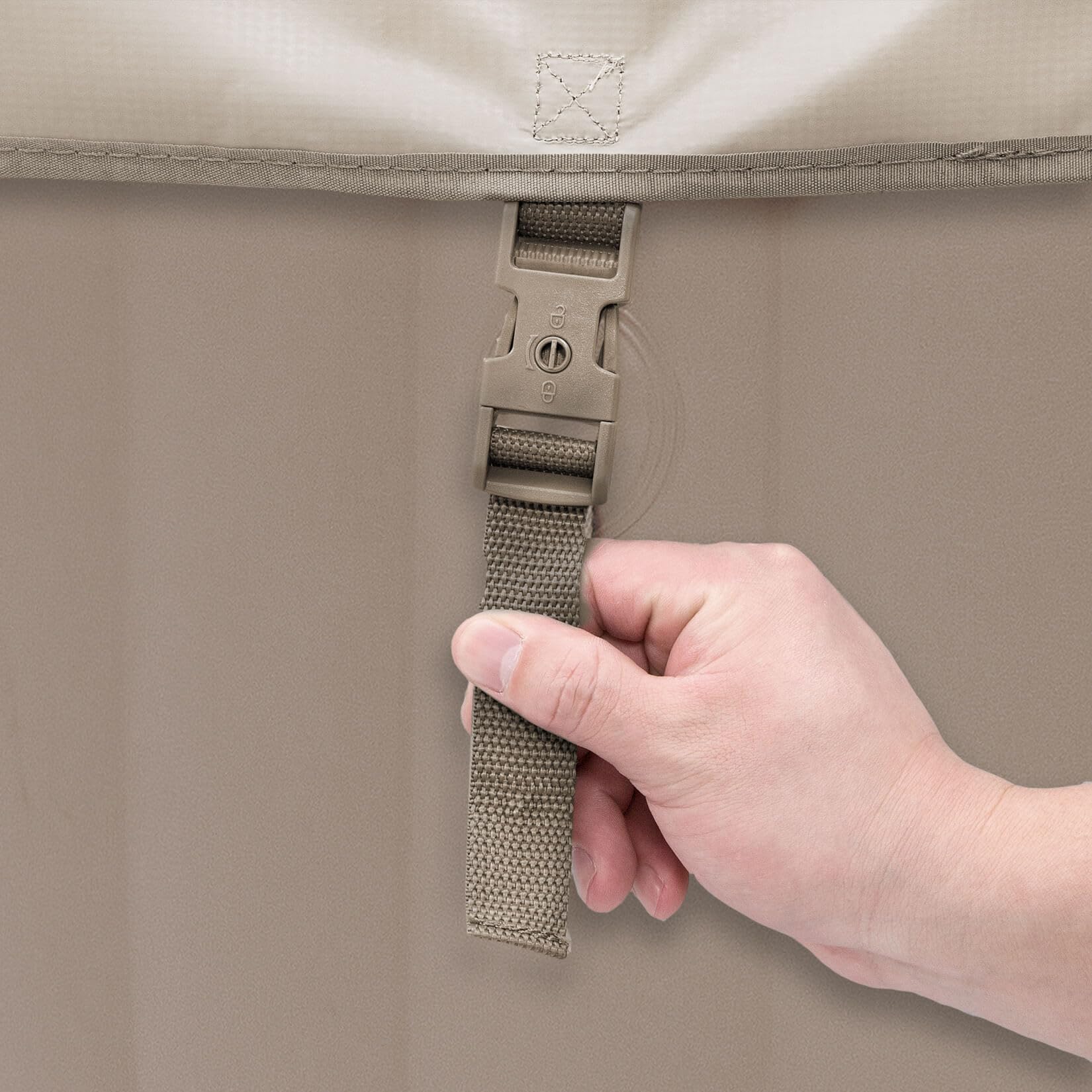 Home Deluxe - Bañera de hidromasaje Exterior - Splash - Color: Beige - ⌀ 208 cm, Altura 65 cm, 130 chorros de Aire - Incl. Cubierta, Juego de reparación, Juego de filtros I Bañera de hidromasaje