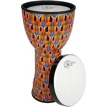 Toca Sympatico Nesting Djembe, 12" Head, Tunable Fiber, Kente Cloth TSSND-12K-FT