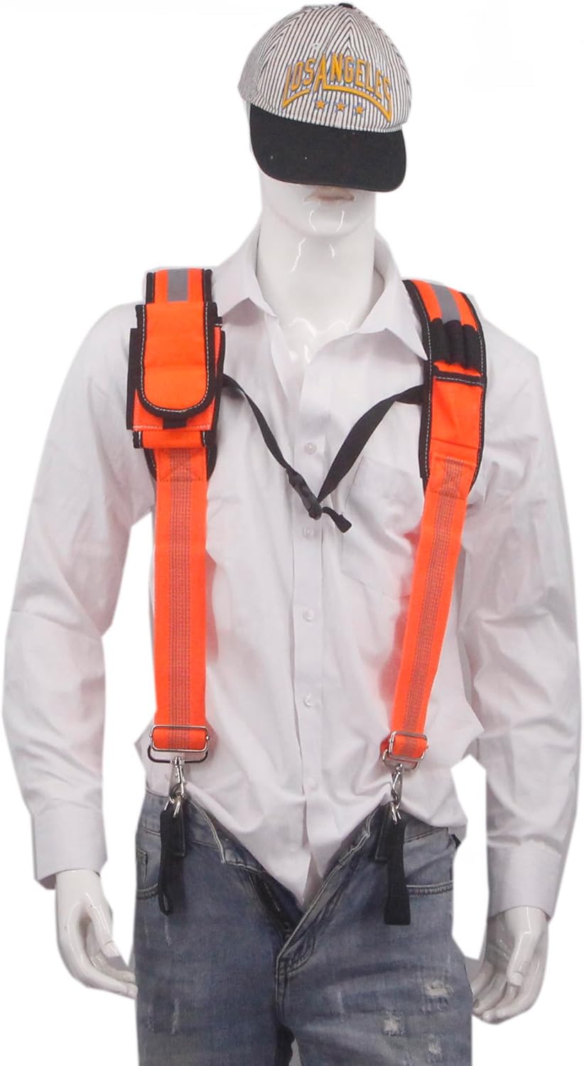 Cedriany Tool Belt Suspenders for Work Belt Suspenders Heavy Duty Padded with Attachment Loops for Men - Image 2