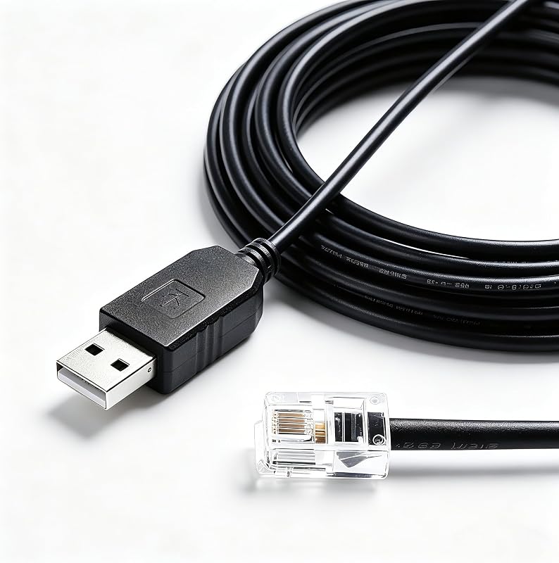 Cable de consola serie USB a RJ12 compatible con cable de interfaz Meade #507 LX200, cable de consola de control actualizado, 1,8 M