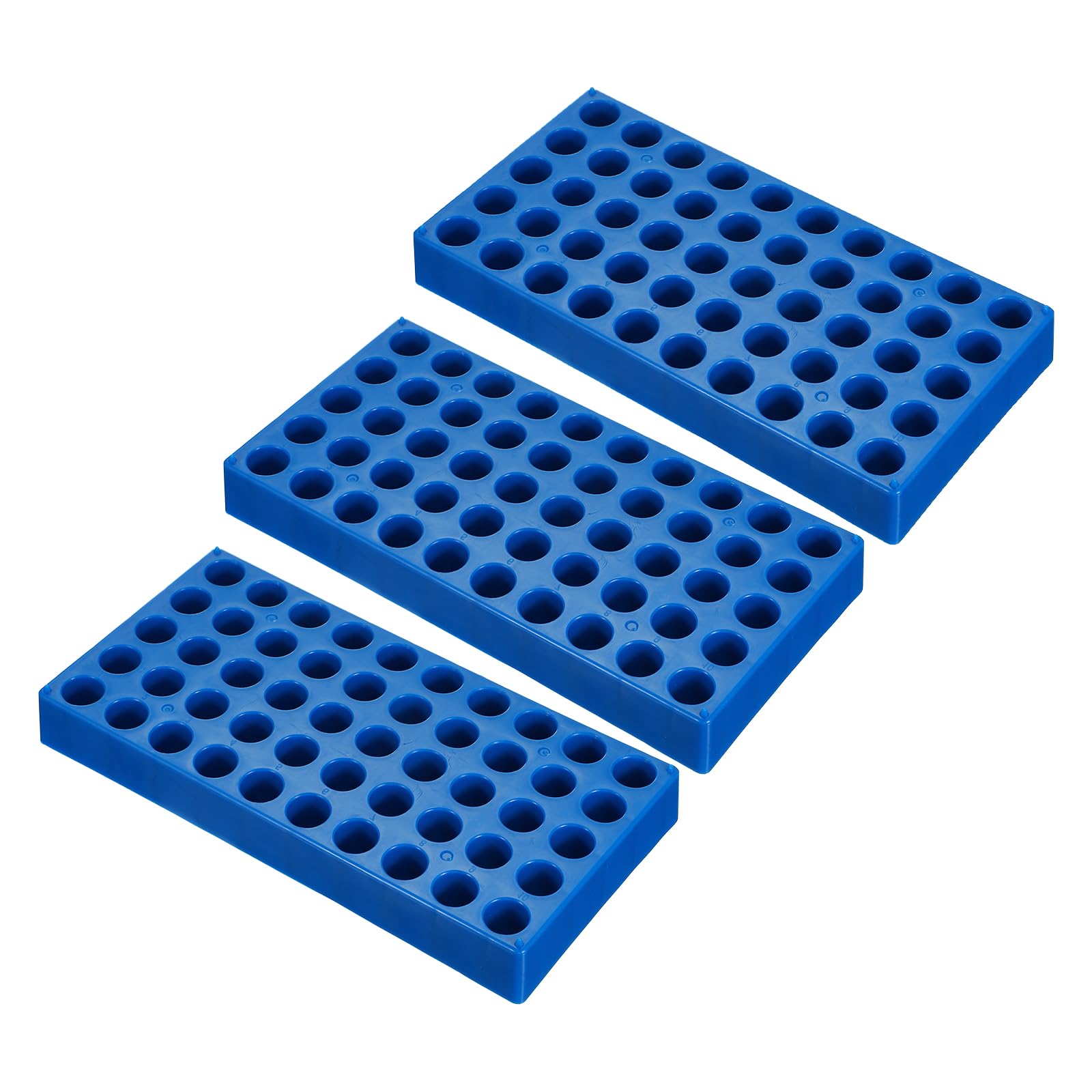 PATIKIL Porta Provette Per Vial Da 4ml, 3 Confezioni Porta Provette Impilabile 50-Pozzi Per Microcentrifuga, Blu