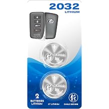 2 Pack Remote Key Fob Battery OEM Bundle CR2032 2032 fits case Shell Cover Light for Lexus Smart Key 2013-2021 ES300 ES350 GS350 GS450H IS300 IS350 LX570 NX200 NX200T RC300 RC200 RCF RX350 RX450H