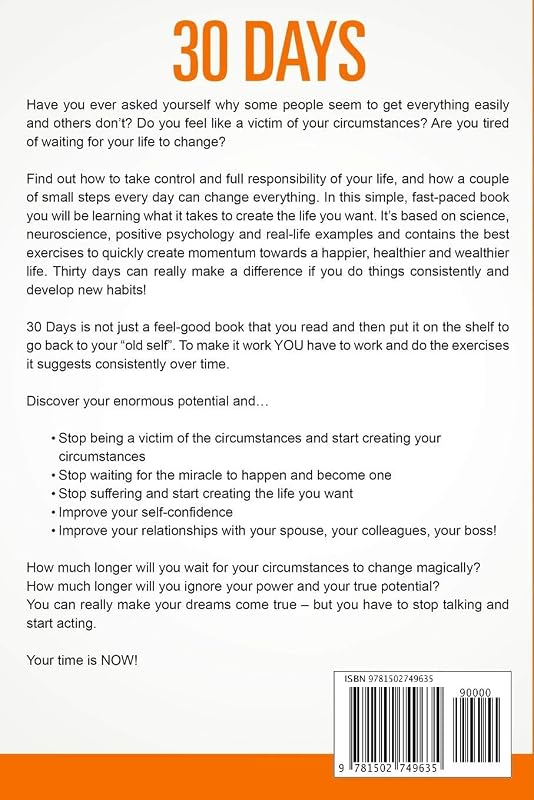 30 Days - Change your habits, Change your life: A couple of simple steps every day to create the life you want image 2
