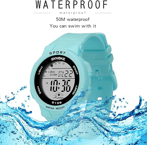 Vista 3 de WISHFAN Reloj deportivo para mujer, mujer y niña, resistente al agua, LED, digital, reloj de pulsera para mujer