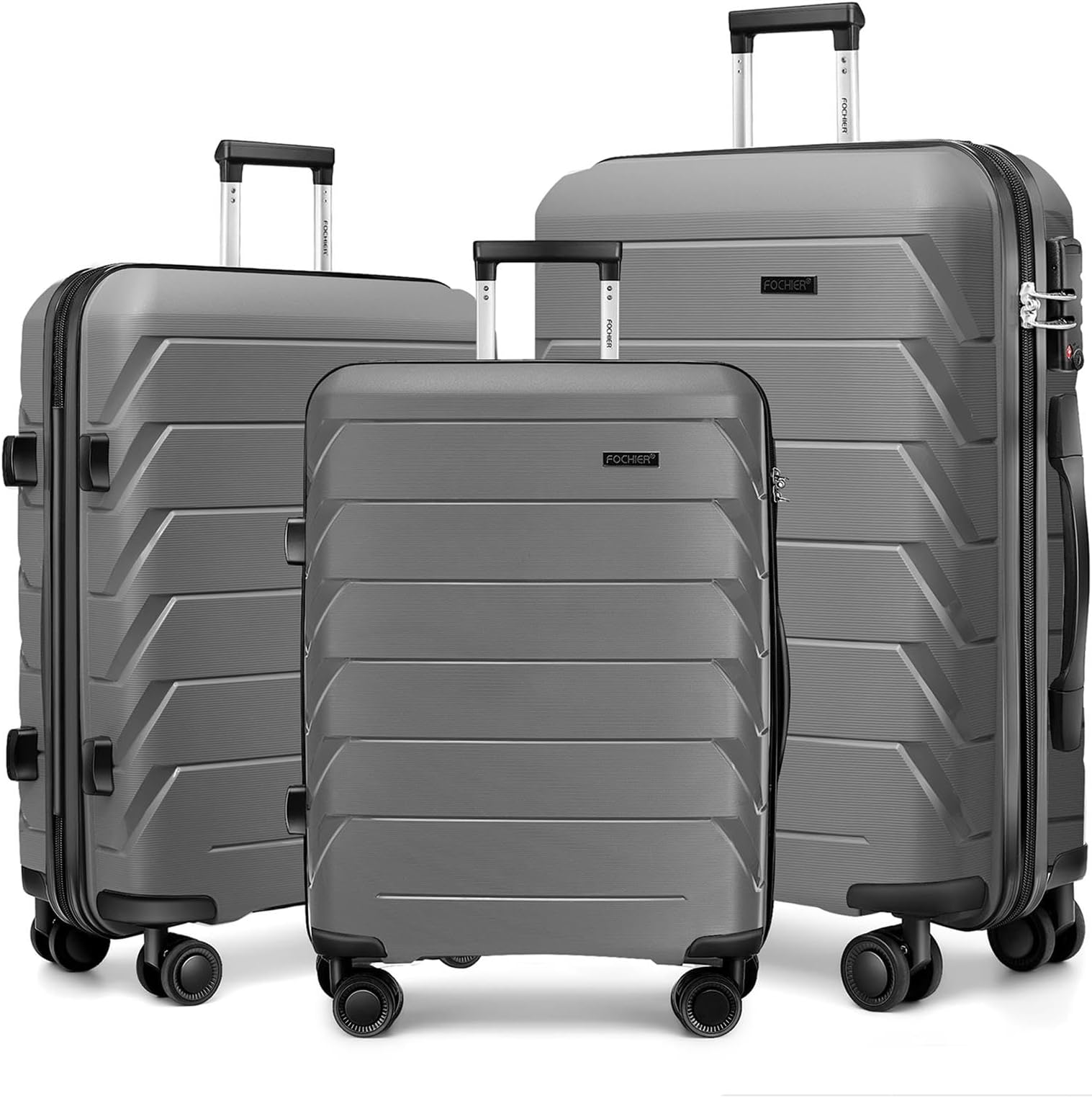 FOCHIER F Luggage Sets 3 Piece, Hard Shell Luggage Sets Clearance, Lightweight PP Material Travel Suitcase Sets With Spinner Wheels & TSA Lock for Men Women, 20''/24''/28''