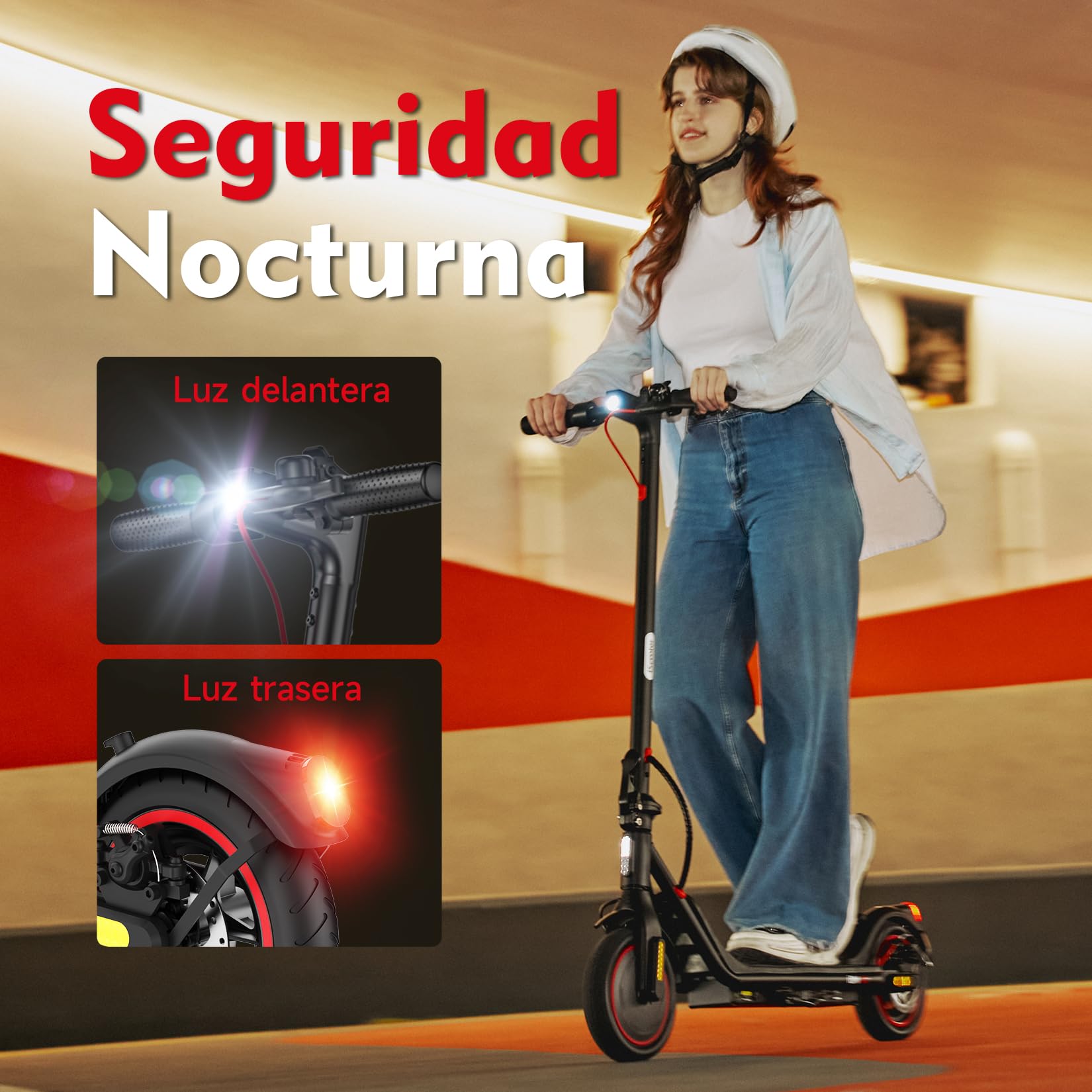 iScooter 8.5" Patinete Eléctrico Adultos Homologado DGT, 500W Motor, Autonomía De 20-25 KM, Máxima 25KM/H, Timbre, App, Frenado Doble, Plegable, Carga 120 KG, 13 KG