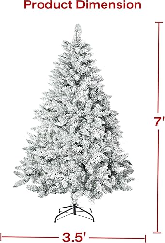 Miniatura 6 de Incbruce Árbol de Navidad artificial de 6 pies, árbol de Navidad con 1,000 puntas de rama, árbol de Navidad flocado con base estable de metal para