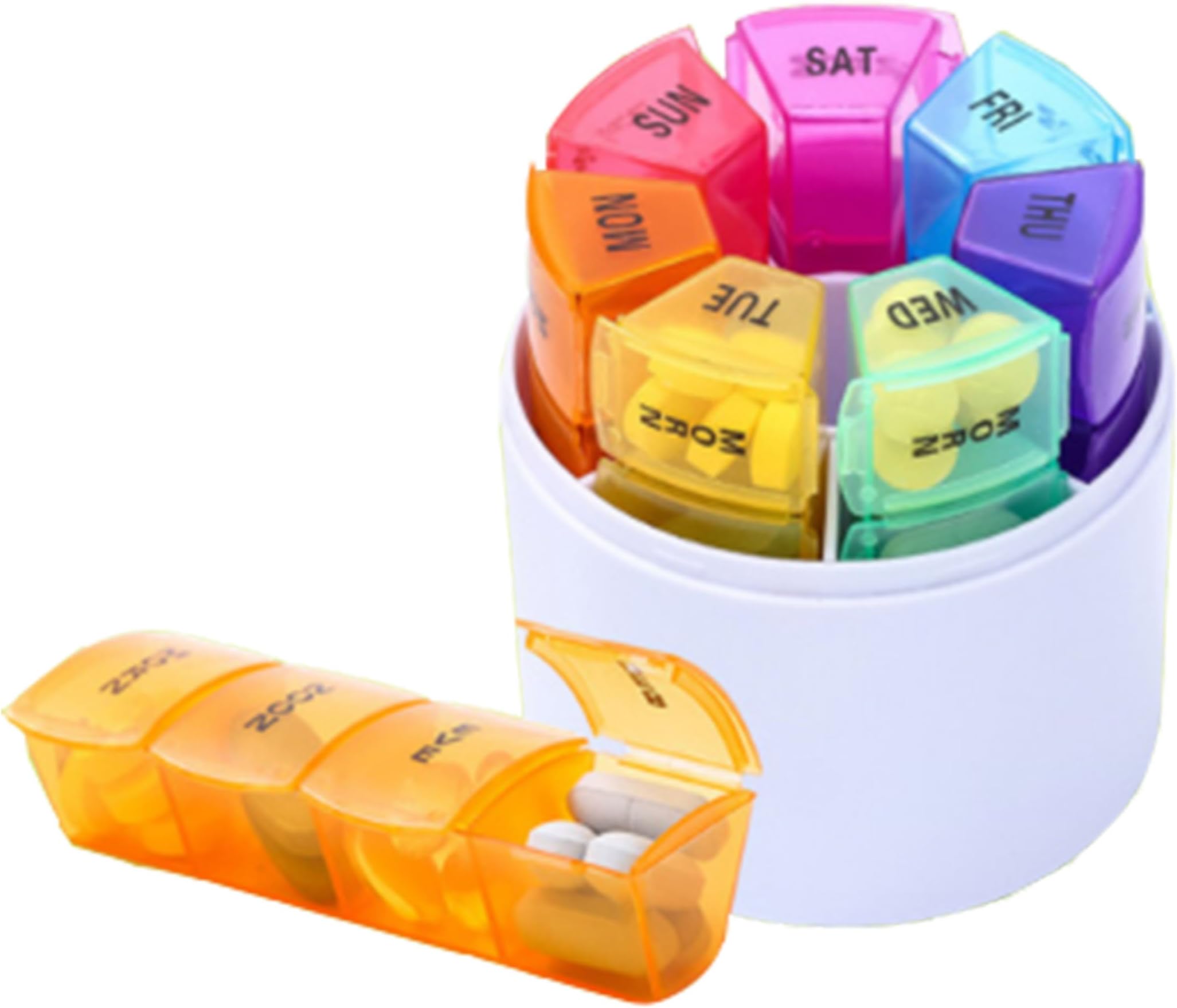 TBUY Pill Case Drug Holder Container Travel Medicine Storage 7-Day Pill Organizer (1 Pack)