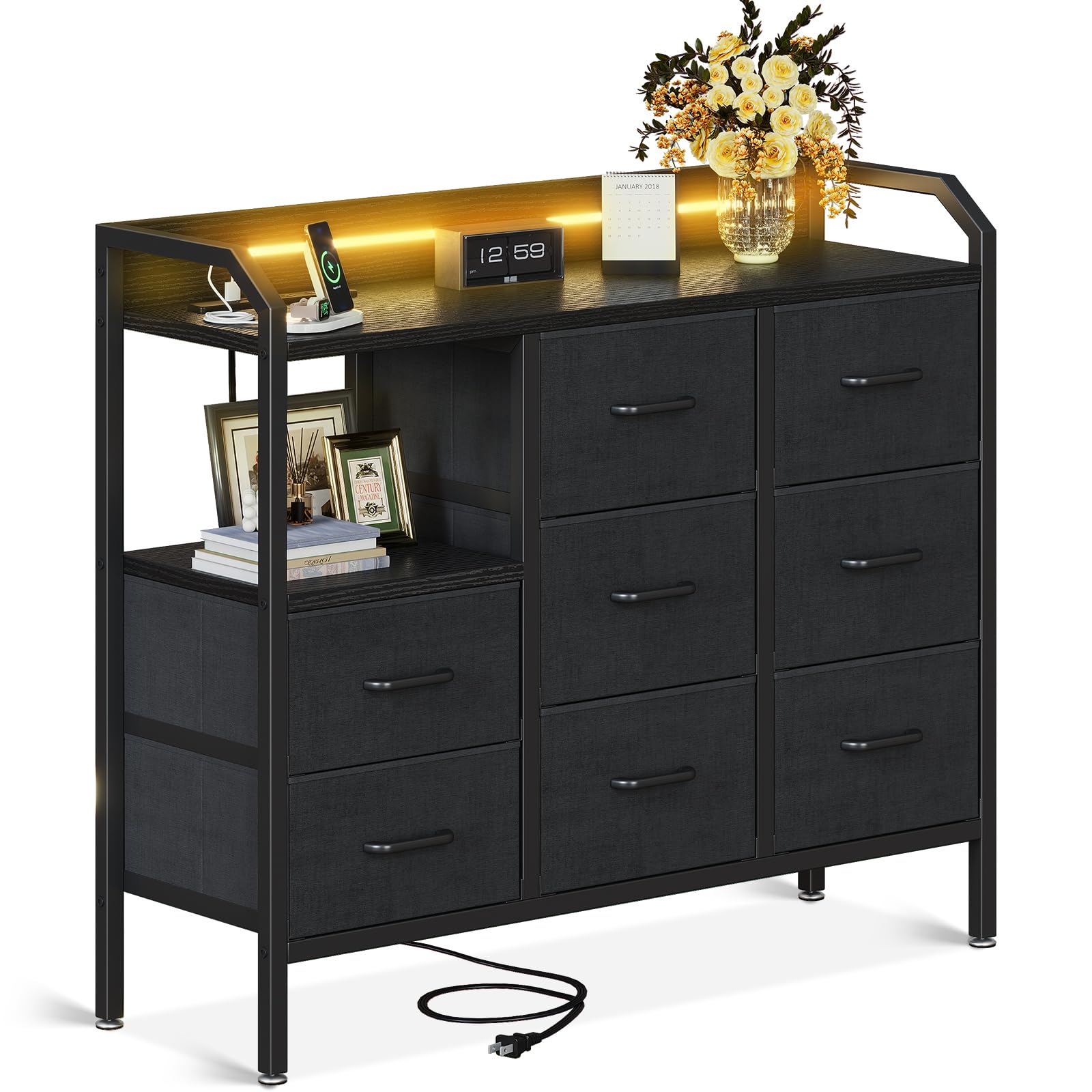 ロ*キ様 新品 AODK タンス チェスト 衣裝ケース 収納 LED付き 引き出 Amazon｜AODK タンス チェスト 衣裝ケース 収納ケース 衣装棚