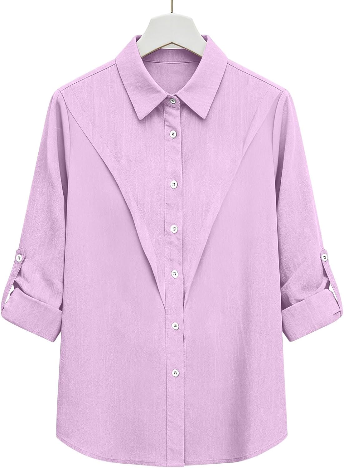 Long Sleeve Shirts for Women Spring Outfits Fashion Casual Pleated T Shirt Button Down Basic Loose Tunic Tops