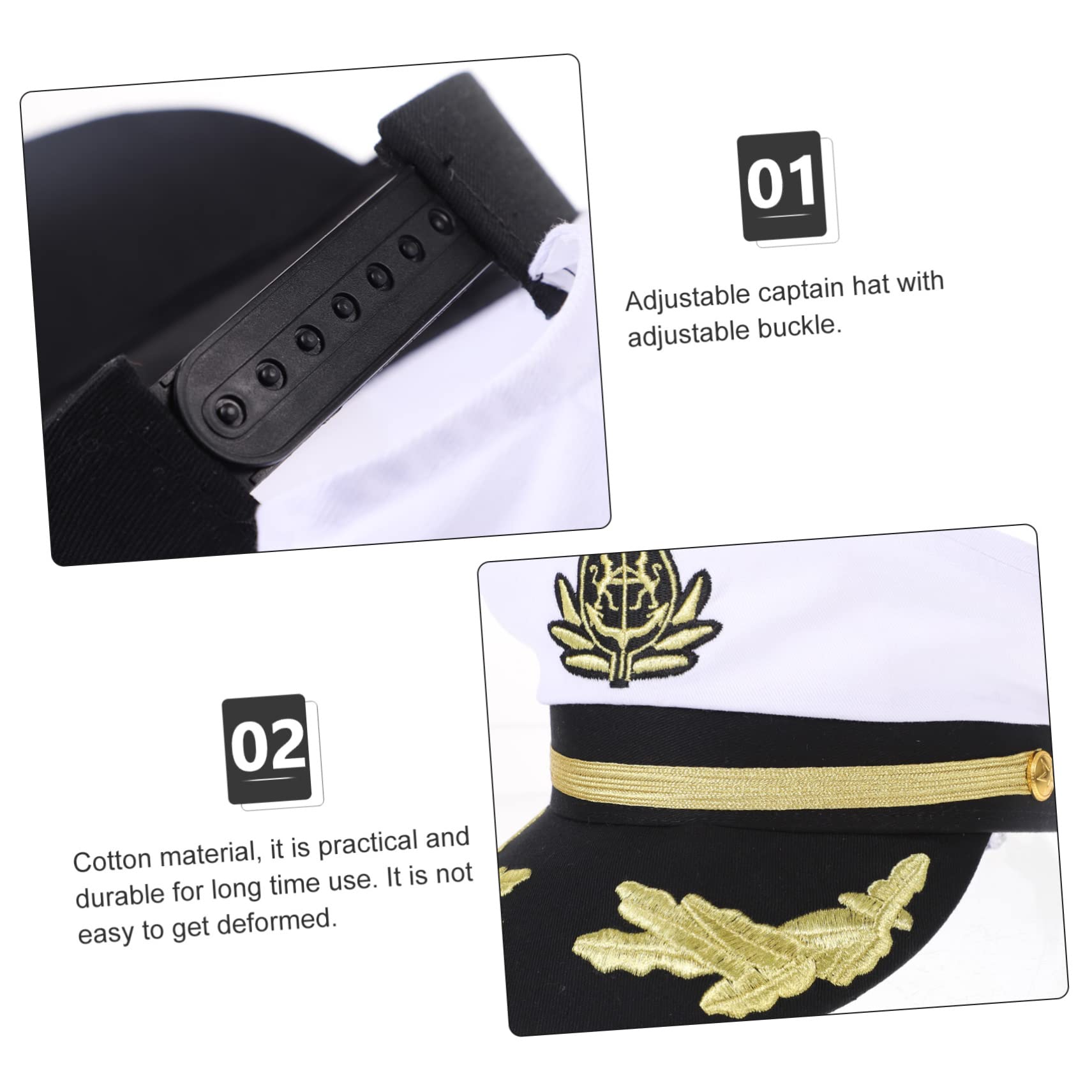 Holibanna Gorra Azul Marino Blanca Traje De La Marina Sombrero De Decoración Accesorios De Vestir Sombreros De Verano para Hombres Sombrero Hombres Adultos Algodón