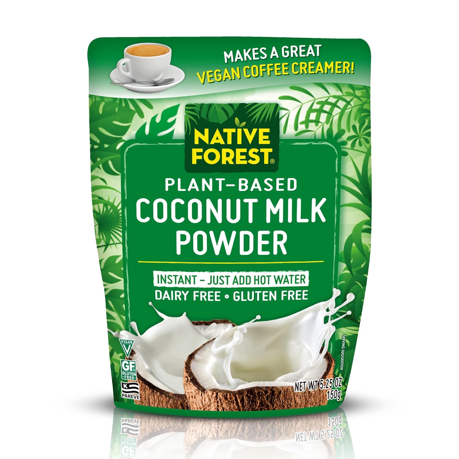 Native Forest Coconut Milk Powder - Vegan Coconut Cream Powdered Creamer, Dairy Free, Gluten Free - 5.25 ounce Bags (Pack of 6)