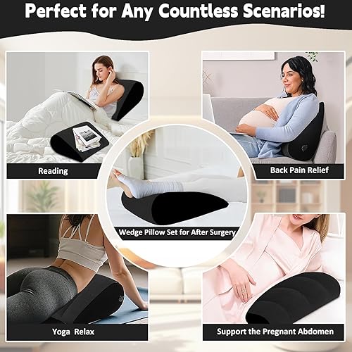 Miniatura 3 de Almohadas inflables de cuña para piernas, almohadas portátiles para posicionamiento de piernas, mejoran la circulación y reducen la hinchazón para