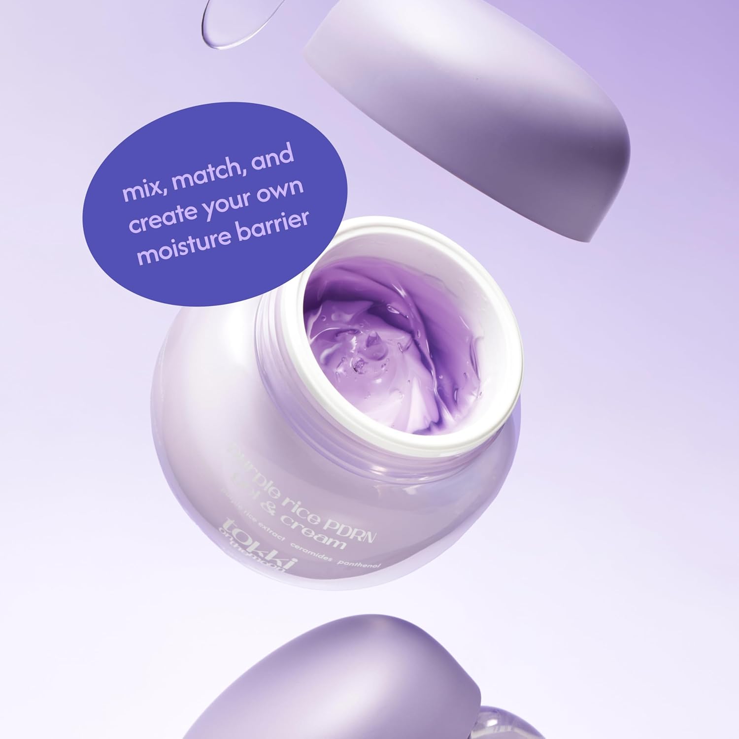 Purple Rice PDRN Gel & Cream Moisturizer | Deep Hydration & Skin Barrier Care | Ceramide & Panthenol | Vegan Korean Skincare | 1.69 fl oz (50 g)