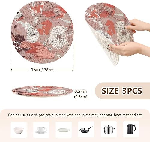 Miniatura 2 de Retro Goldfish Pattern Trivet Set 3 Pcs Hot Dishes Trivets for Hot Dishes Hot Pad Trivet for Stove Home Decor 15inch