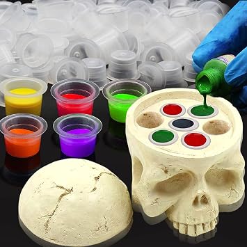 Ink Cap Holder with 100Pcs Tattoo Ink Caps, 1Pc Tattoo Ink Cups Holder with 100Pcs Large Tattoo Ink Cups Tattoo Pigment Cups Stand and Pigment Caps Cups Kit for Tattoo Ink Beginners and Artists