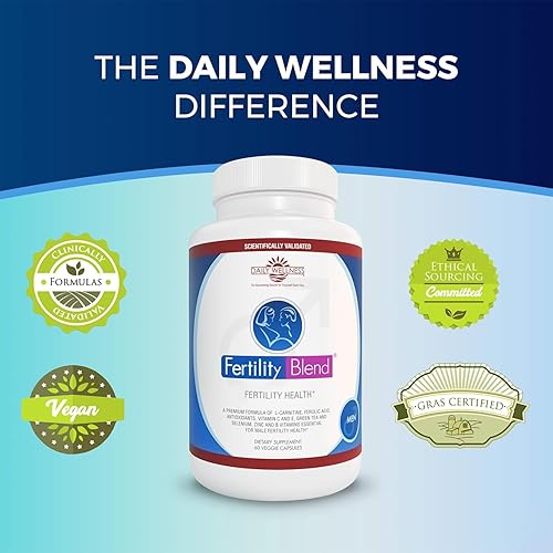 Miniatura 4 de Fertility Blend Daily Wellness for Men - Suplementos de fertilidad masculina, píldoras de mezcla de vitaminas, preconcepción de recuento masculino
