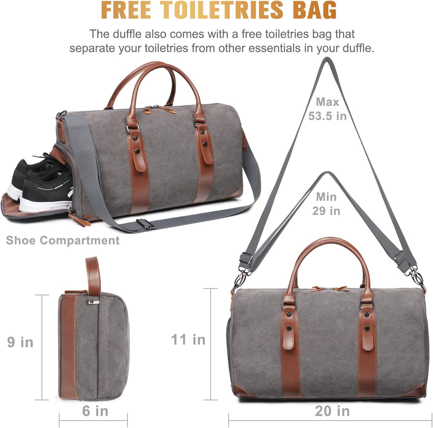 canvas leather weekender