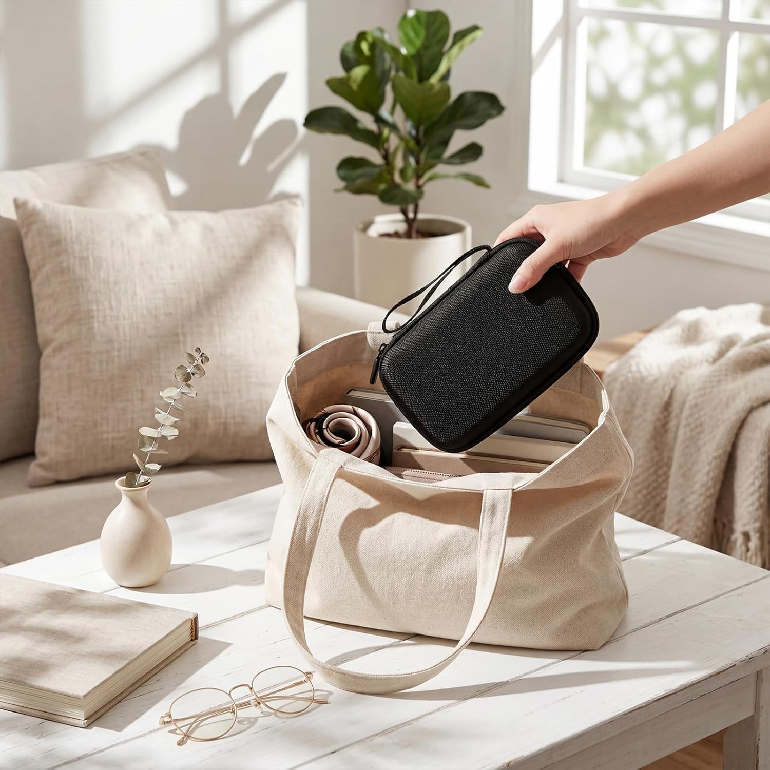 3ml Vial Storage Case, Peptide Case for Fridge, Insulin Fridge Holder Storage Cases, Peptide Travel Cases, Room for Disinfectant Wipes, Black with Mesh Pockets