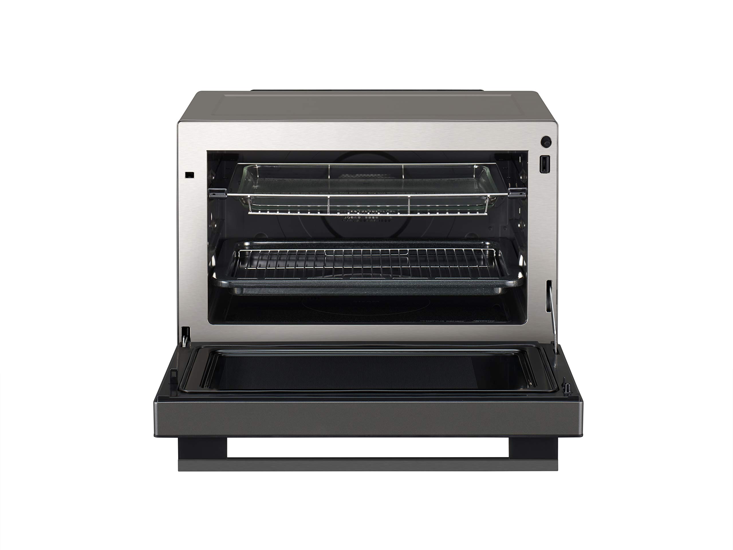 Panasonic NN-CS88LBEPG | 4-in-1-Kombi-Dampfofen, 31 l, Inverter, Drehheizung auf 30-230 °C, Flachgrill 1300 W, Mikrowelle 1000 W, Dampf 1300 W, feste Oberseite, Schwarz — Version FR