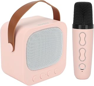 Atyhao Bluetooth Karaoke Speaker Machine, Portable Karaoke Machine 6 Sound Effects Superb HD Stereo Sound with Wireless Microphone for Home