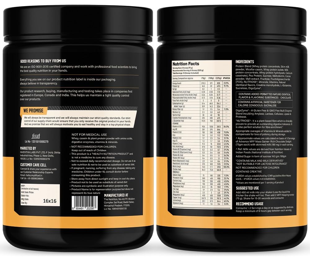 Buy Now Myfitfuel Mff High Protein Mass Gainer 1 Kg (2.2 Lbs) Double... 3 Buy Now Myfitfuel Mff High Protein Mass Gainer 1 Kg (2.2 Lbs) Double...