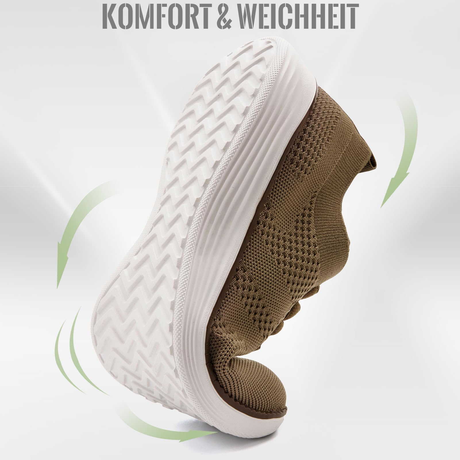 Herren Sneaker Turnschuhe Khaki Sportschuhe Laufschuhe Business Sneaker Atmungsaktiv Oxfords Hochzeitschuhe Bootsschuhe Trachtenschuhe Leichte Anzugschuhe Schuhe Freizeit Schuhe Khaki 42