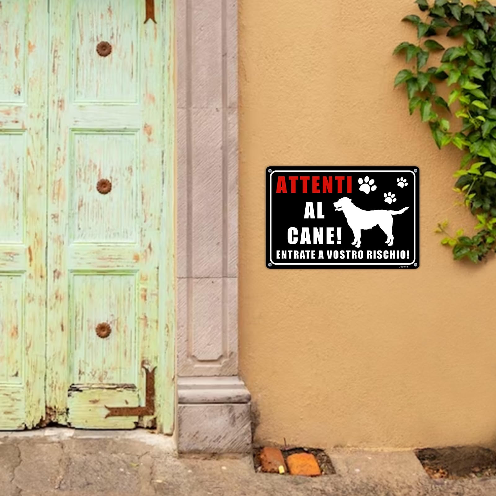 Cartello Attenti Al Cane Alluminio Metallo 7.8x11.8'' (A4) Pastore, Leggero ma Robusto, Resistente Agli Agenti Atmosferici, Durevole, Protetto dai Raggi UV, Facile da Installare, Riflettente