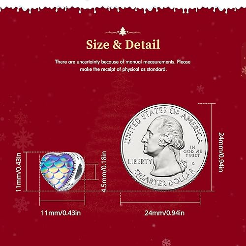 Miniatura 3 de VOROCO Dije de plata de ley 925 con forma de corazón para pulsera, Navidad, día de la madre, cumpleaños, joyería perfecta para mamá, abuela, hija,