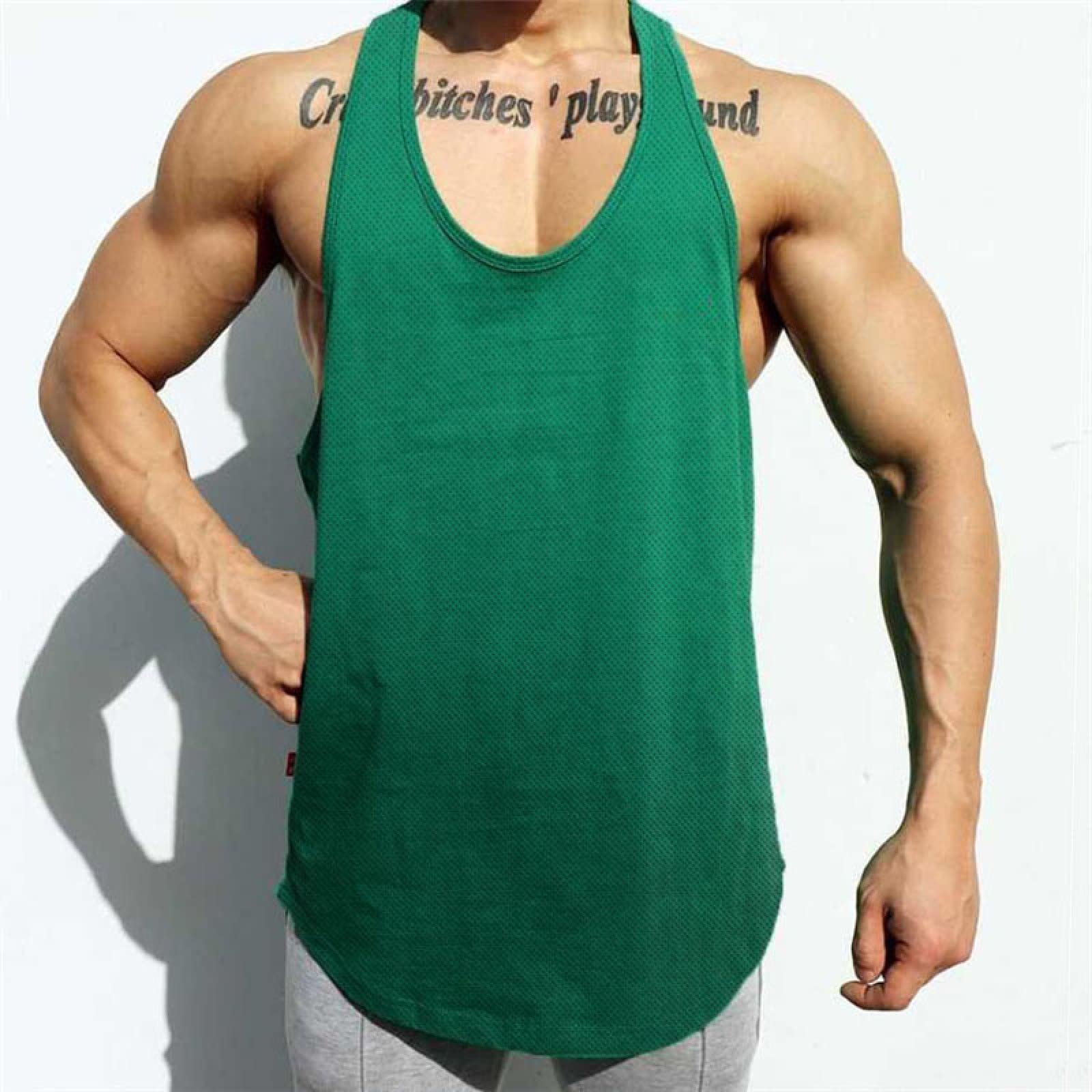 Vestiti Da Yoga Abbigliamento Sportivo Completi Palestra Maglia Da Uomo Abbigliamento Fitness Palestra Stringer Canotta Uomo Bodybuilding Canotta Allenamento Canottiere Da Corsa Camicia Senza Maniche - Foto 2