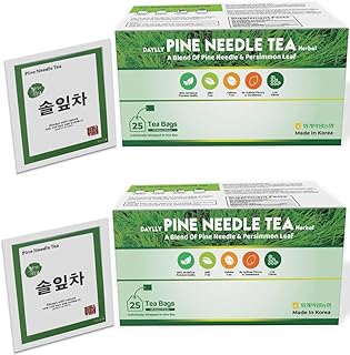 Organic Natural Pure Pine Needle Tea (1 Box(25 Tea Bag))-Individually Wrapped Tea Bags