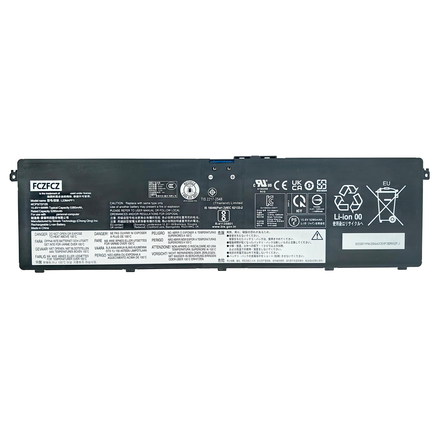 Amazon.com: FCZFCZ L23M4PF1 Battery 84Wh Replacement for Lenovo