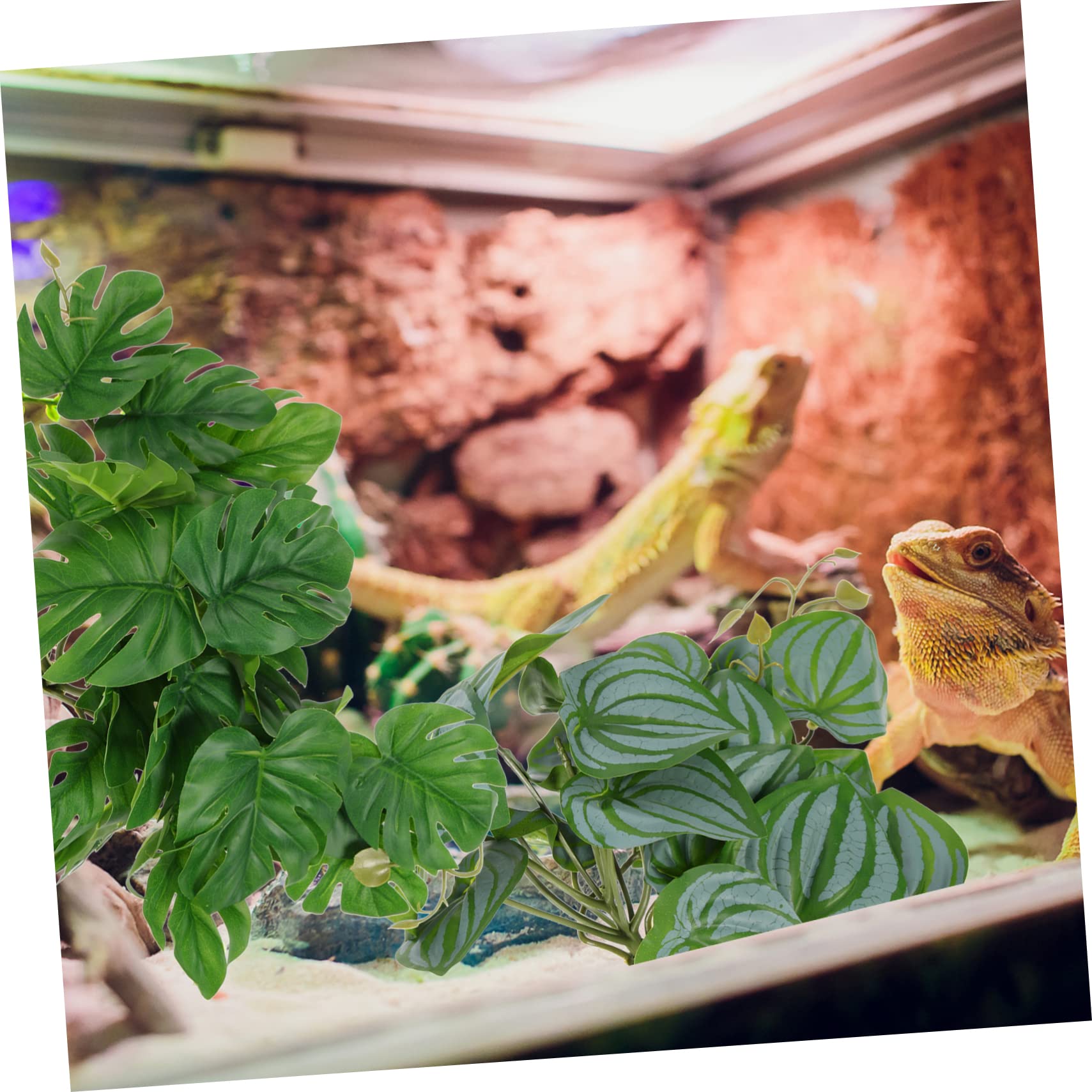POPETPOP 10piezas Plantas Artificiales para Reptiles Decoración De Terrario Simulada De Sandía Tortuga Accesorios Seguros para Hábitats De Reptiles