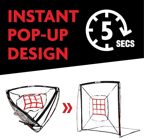 Miniatura 4 de Red de béisbol  Red de lanzamiento para golpear red de práctica de bateo (zona de 9 ataques, portátil y de plegado rápido) regalos de béisbol