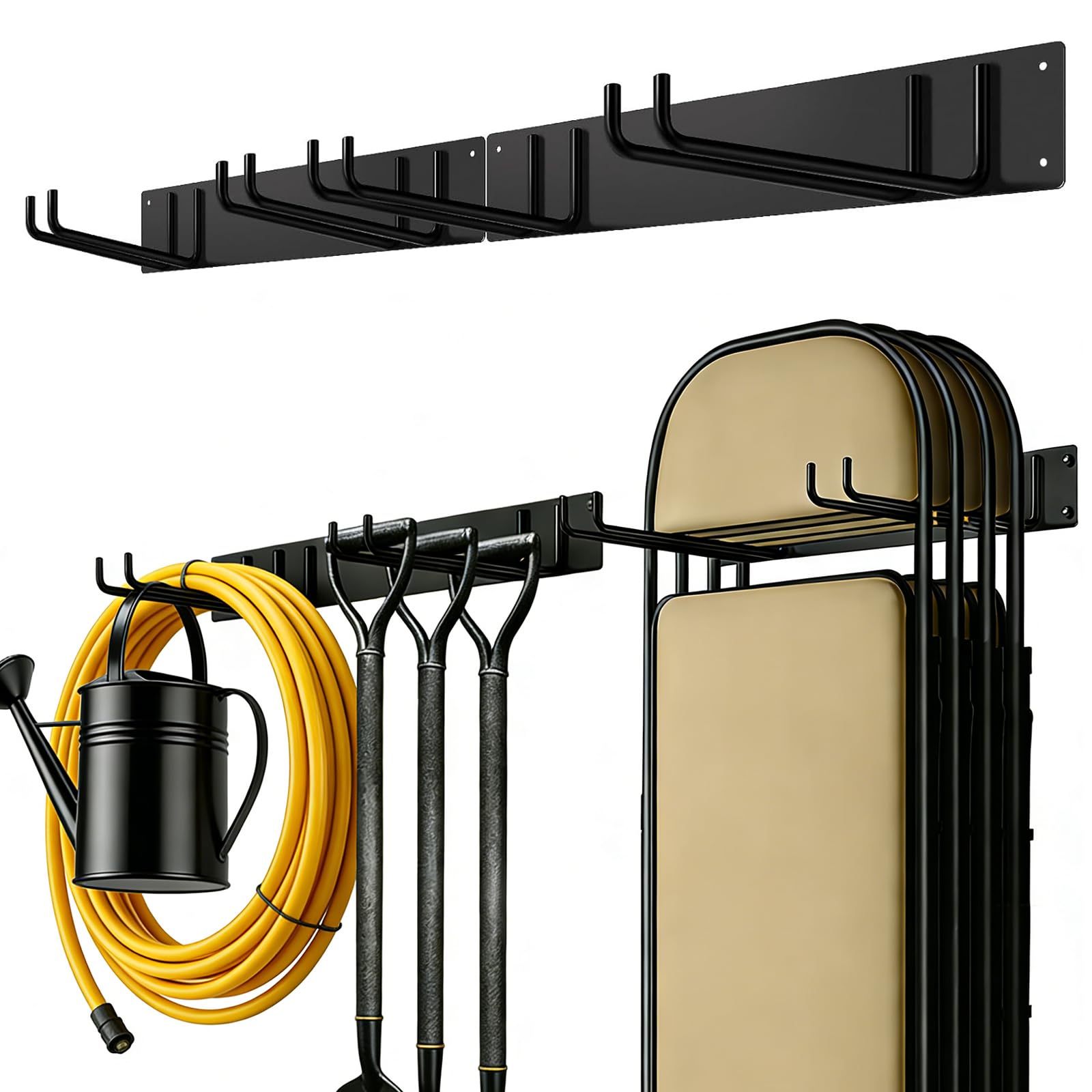 Range balai mural et outils de jardin pour organiser parfaitement votre garage et cave